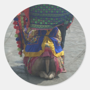 Whimsical Camel Art Print/Graphic Runder Aufkleber