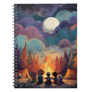 Whimsical Campfire Full Moon Notebook Notizblock