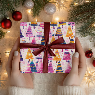 Whimsical Candy Coated Weihnachtsbaum Muster Geschenkpapier