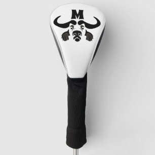 Whimsical Cape Buffalo, schwarz Tinte Golf Headcover