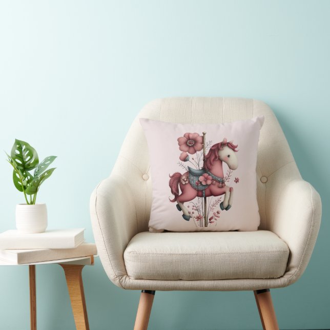 Whimsical Carousel Horse Image Kissen (Stuhl )