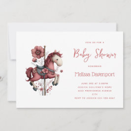 Whimsical Carousel Pferd Bild Baby Shower Einladung