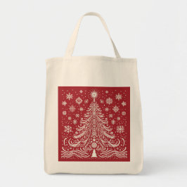 Whimsical Carryall: Folk Art Weihnachtsbaum Tasche
