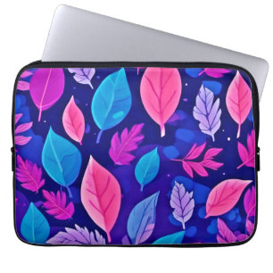 Whimsical Cartoon Blätter: Lila & Rosa Laptopschutzhülle