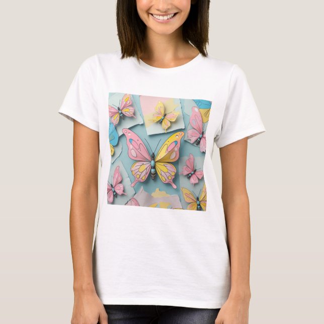 🦋 Whimsical Cartoon Butterfly T - Shirt - Niedlic (Vorderseite)