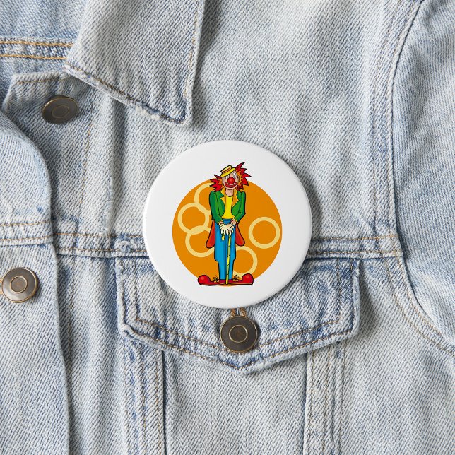 Whimsical Cartoon Clown mit hellen Farben Button (Von Creator hochgeladen)