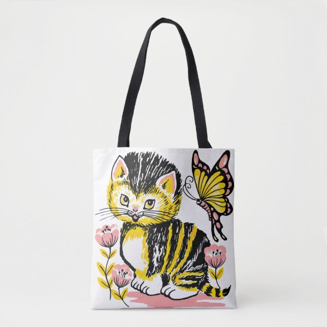 Whimsical Cat Art Tasche - stilvoll und funktionel (Vorderseite)