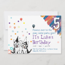 Whimsical Cat Birthday Einladung