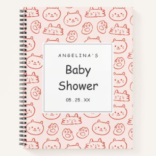 Whimsical Cat Face Baby Shooter-Geschenkliste Notizbuch