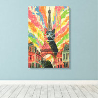 Whimsical Cat in Paris - Eiffelturm Kunst