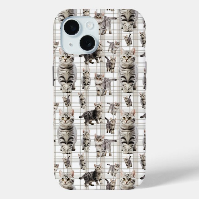 Whimsical Cat iPhone 15 Phone Case (Rückseite)