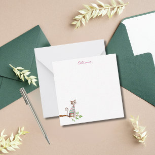 Whimsical Cat Mama Cat Lover Niedliche Wasserfarbe Mitteilungskarte