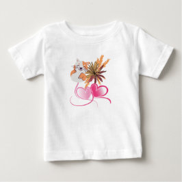 Whimsical Cat Mom Floral & Wildflower Hearts Desig Baby T-shirt