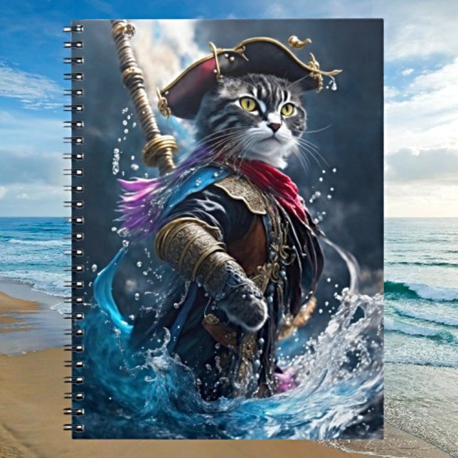 Whimsical Cat Pirate Adventure Notizblock (Von Creator hochgeladen)