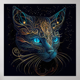 Whimsical Cat Poster