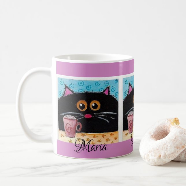 Whimsical Cat Tasse (Mit Donut)