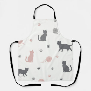 Whimsical Cat und Garn-Silhouette-Muster Schürze