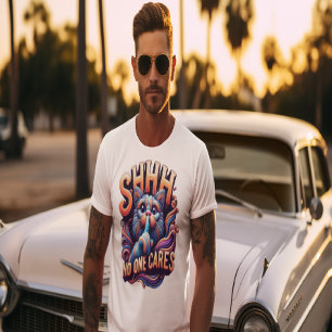 Whimsical Cat Whispers Shhhh Niemand Cares T-Shirt