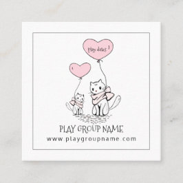 Whimsical Cats Custom Kid's Play Group Telefonnummerkarte