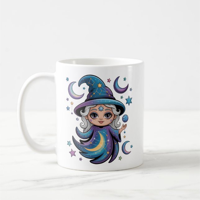 Whimsical Celestial Hexenmagie-Tasse Kaffeetasse (Links)