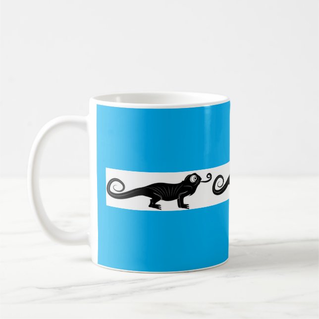 Whimsical Chameleon Design Turquoise Coffee Cup Kaffeetasse (Links)