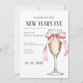 Whimsical Champagne New Year's Eve Party Invitat Einladung