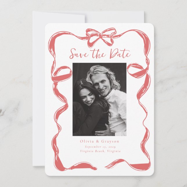 Whimsical Champagner Tower Save the Date handgezei (Vorderseite)