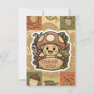 Whimsical Charming Mushroom Danke Karte