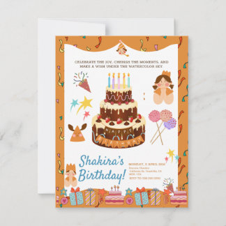 Whimsical Charming Watercolor Chic Birthday Magie Einladung