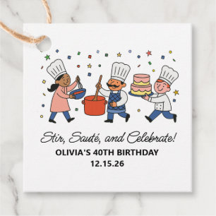 Whimsical Chef Kochkurs Geburtstagsfeier Geschenkanhänger