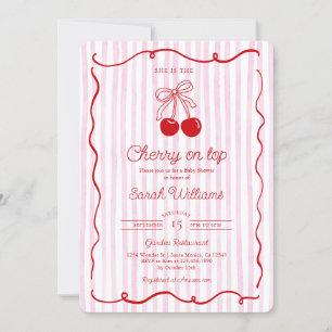 Whimsical Cherry auf Top Baby Shower Girl Einladung
