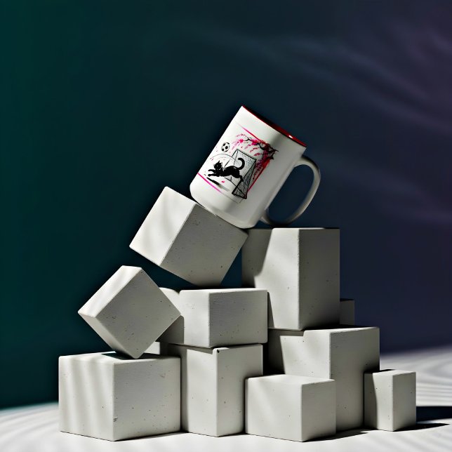 Whimsical Cherry Blossom Katze – Perfekt für Sport Zweifarbige Tasse (Von Creator hochgeladen)