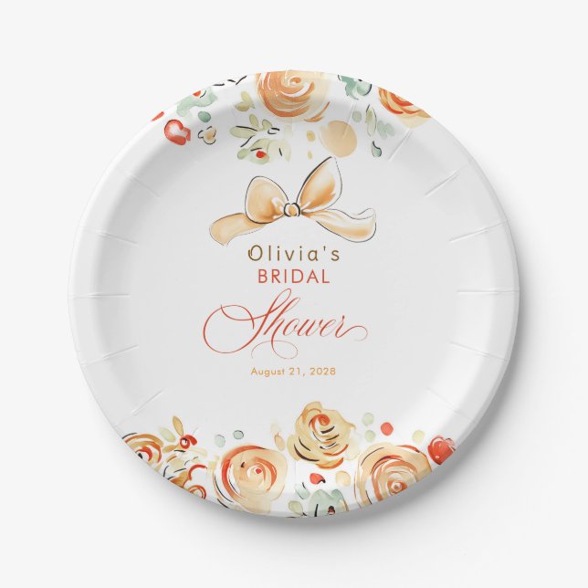 Whimsical Chic Elegante Hochzeitsdusche Pappteller (Vorderseite)