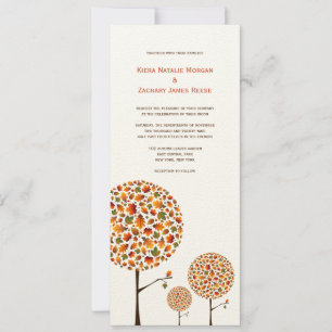 Whimsical Chic Herbst Herbstlaub Pop Tree Hochzeit Einladung