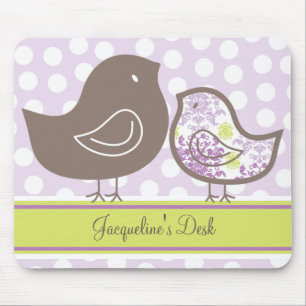 Whimsical Chic Lavender Lila Sweet Damask Chips Mousepad