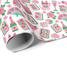Whimsical Chic Rosa & Grün Mahjong-Party