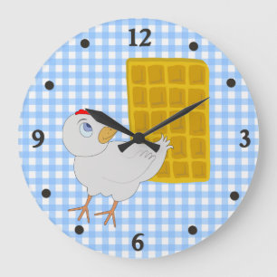 Whimsical Chicken und Waffel Küchenmauer Uhr