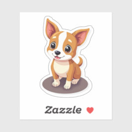 Whimsical Chihuahua, Adorable Isometric Pup, klein Aufkleber
