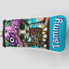 Whimsical Chihuahua Dog Palmen Personalisiert Golf Headcover