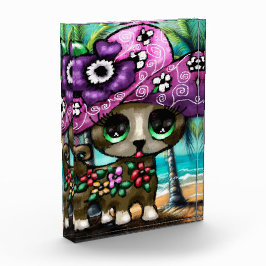 Whimsical Chihuahua Hund auf Ferienhausbaume Fotoblock