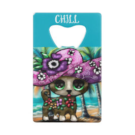 Whimsical Chihuahua Hund auf Ferienhausbaume Geldbeutel Flaschenöffner