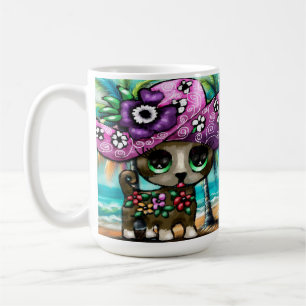 Whimsical Chihuahua Hund auf Ferienhausbaume Kaffeetasse