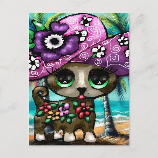 Whimsical Chihuahua Hund auf Ferienhausbaume Postkarte (Vorderseite)