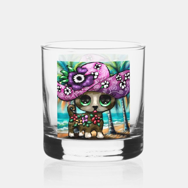 Whimsical Chihuahua Hund auf Ferienhausbaume Whiskyglas (Vorderseite)