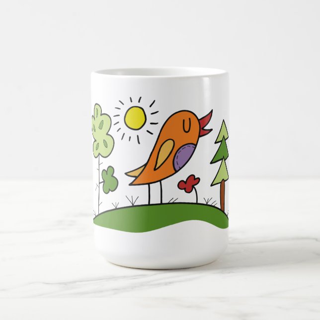 Whimsical Chirping Bird Kaffeetasse (Mittel)