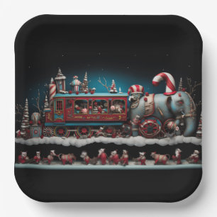 Whimsical Christmas Candy Train 1 Pappteller