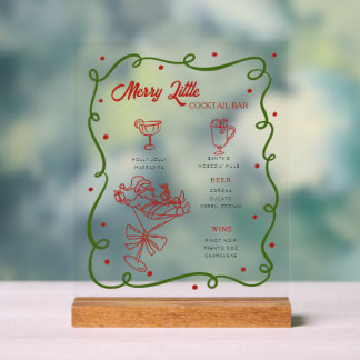 Whimsical Christmas cocktails list Acrylschild