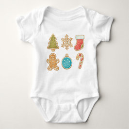 Whimsical Christmas Cookie Icons Baby Strampler