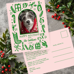 Whimsical Christmas  Cute Benutzerdefinierte Arch  Feiertagspostkarte