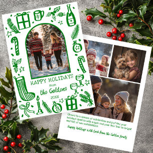 Whimsical Christmas Cute Custom Arch 4 FOTO Feiertagskarte